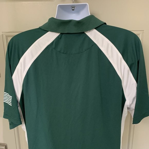 Manhattan College Polo Shirt Jaspers Green Mens Small US Flag Cool Dry Golf NCAA - Picture 7 of 11